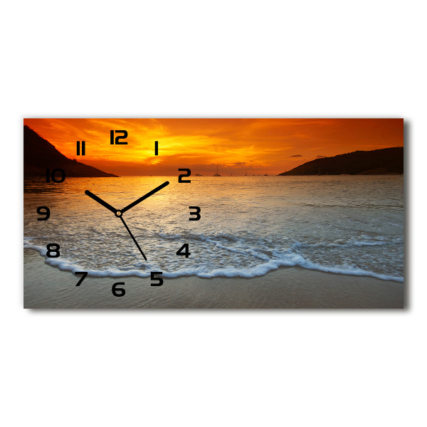 Orologio orizzontale con motivo mare al tramonto
