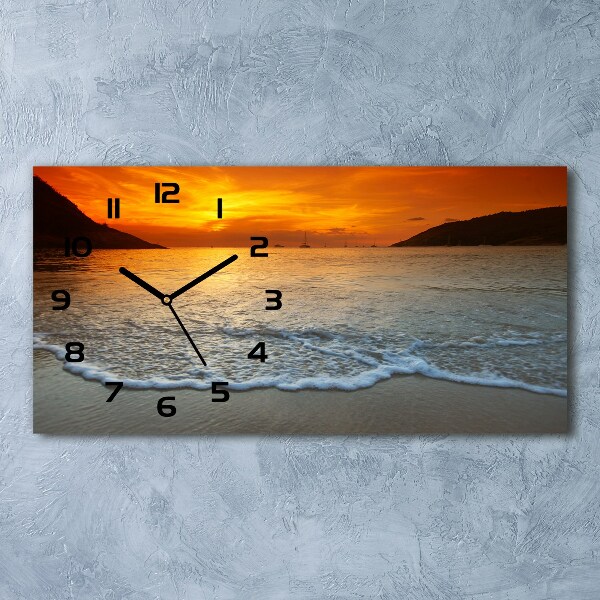 Orologio orizzontale con motivo mare al tramonto