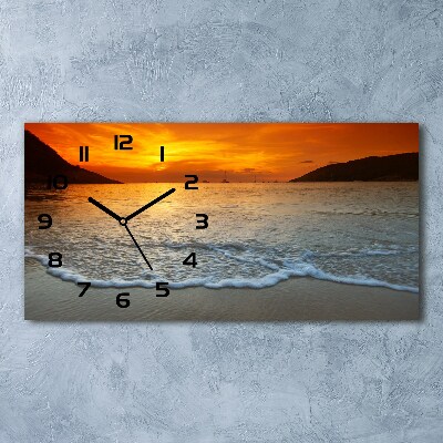 Orologio orizzontale con motivo mare al tramonto