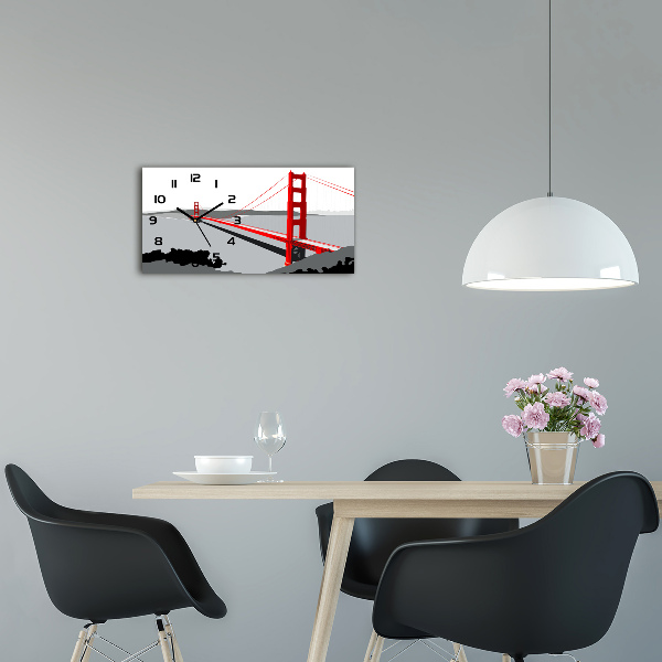 Orologio rettangolare con quadrante con motivo Ponte di San Francisco