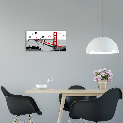 Orologio rettangolare con quadrante con motivo Ponte di San Francisco