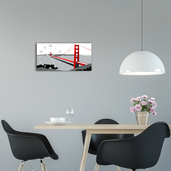 Orologio rettangolare con quadrante con motivo Ponte di San Francisco