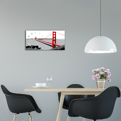 Orologio rettangolare con quadrante con motivo Ponte di San Francisco