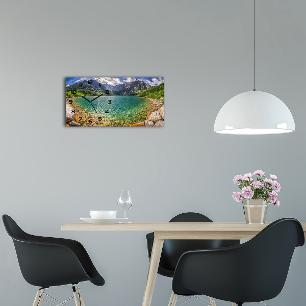 Orologio orizzontale con motivo di un lago tra le montagne