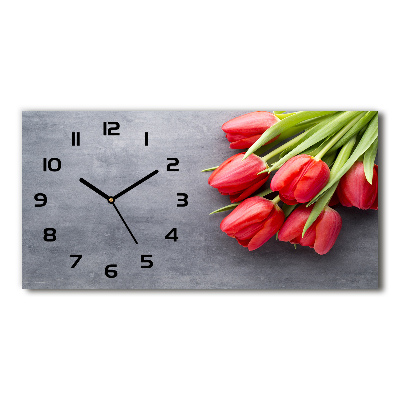 Orologio orizzontale con motivo di fiore rosso