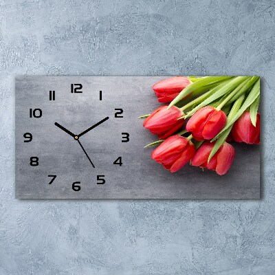 Orologio orizzontale con motivo di fiore rosso