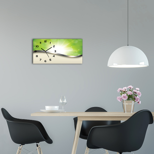 Orologio rettangolare con quadrante a motivo astratto verde