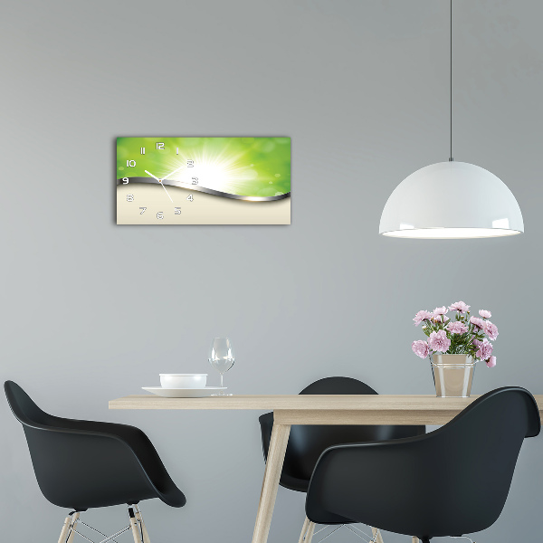 Orologio rettangolare con quadrante a motivo astratto verde