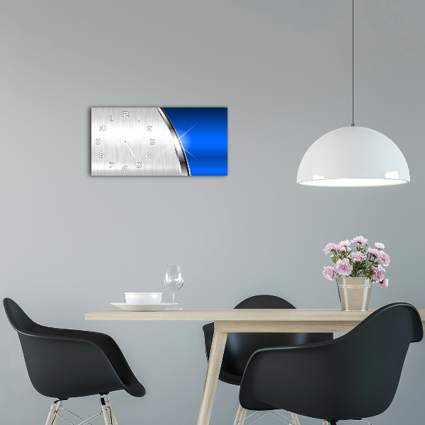 Orologio orizzontale con motivo ad astrazione metallica