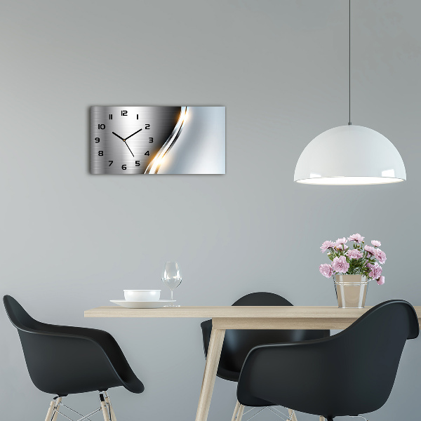 Orologio orizzontale con motivo astratto metallico