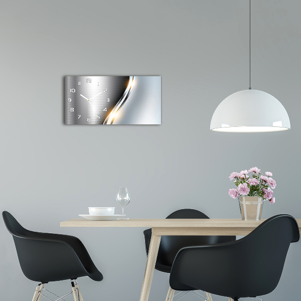 Orologio orizzontale con motivo astratto metallico