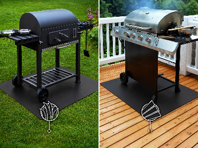 Piastra metallica per barbecue a forma di quarto di cerchio 100x100 cm