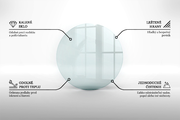 Rotonda vetro sotto il camino trasparente
