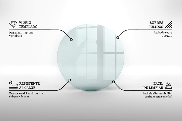 Rotonda vetro sotto il camino trasparente