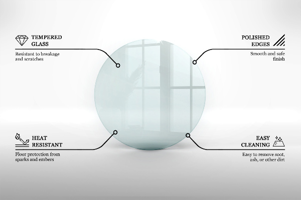 Rotonda vetro sotto il camino trasparente