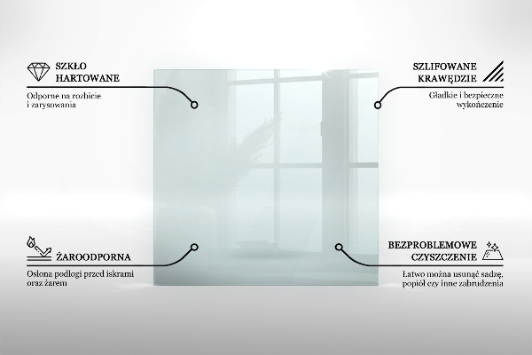 Rettangolare vetro sotto stufa in vetro trasparente