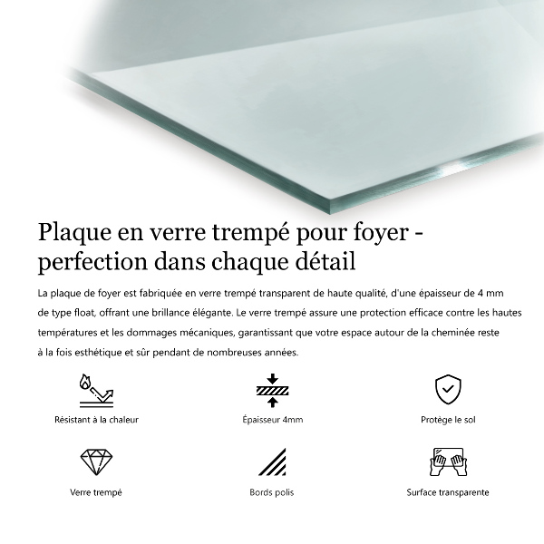 Rettangolare vetro sotto stufa in vetro trasparente