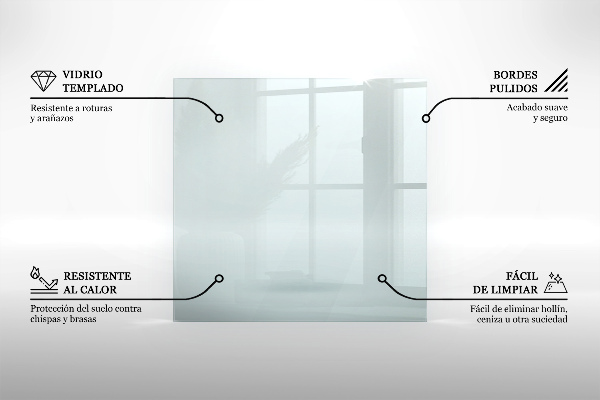 Rettangolare vetro sotto stufa in vetro trasparente