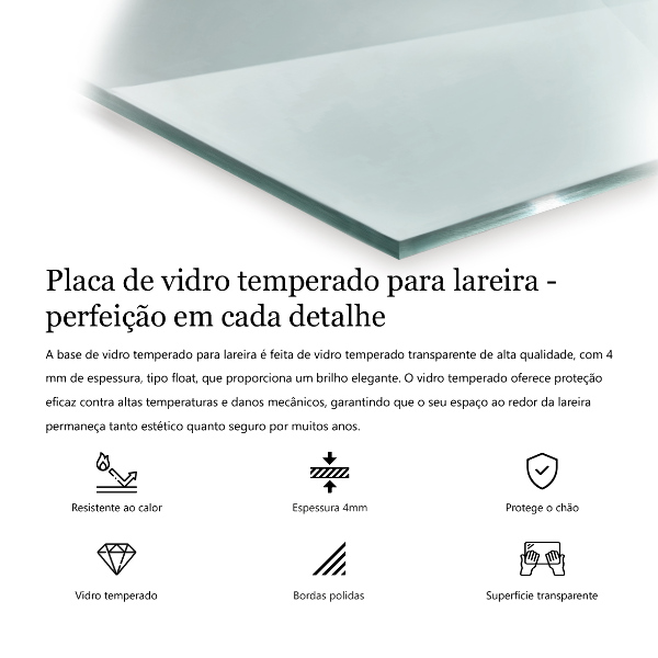 Rettangolare vetro sotto stufa in vetro trasparente