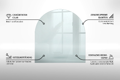 Vetro sotto stufa semicircolare trasparente