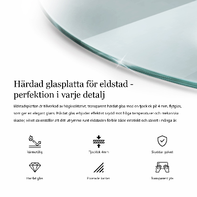 Vetro sotto stufa semicircolare trasparente