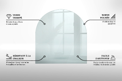 Vetro sotto stufa semicircolare trasparente