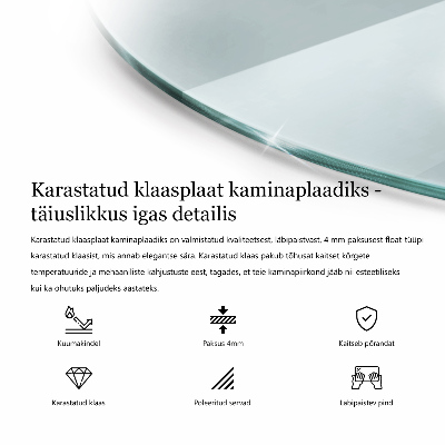 Vetro sotto stufa semicircolare trasparente