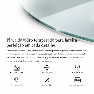 Vetro sotto stufa semicircolare trasparente