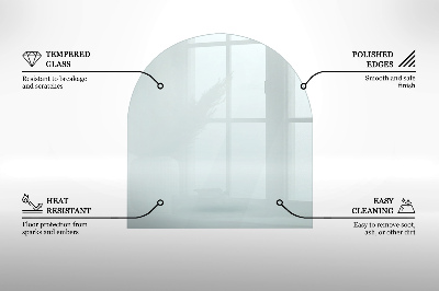 Vetro sotto stufa semicircolare trasparente