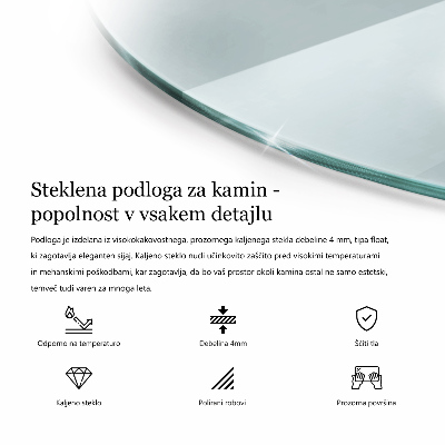 Lastra in vetro per caminetto a quarto di cerchio trasparente