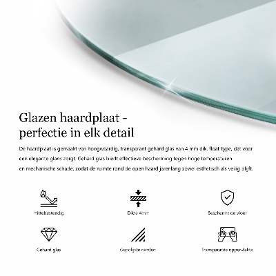 Lastra in vetro per caminetto a quarto di cerchio trasparente