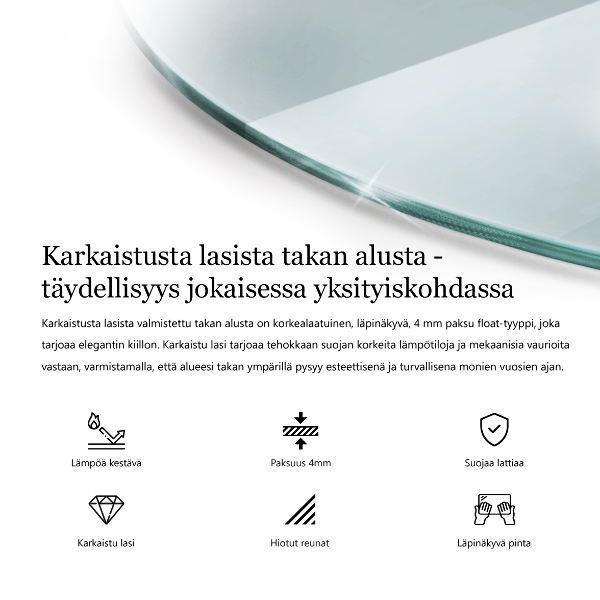 Lastra in vetro per caminetto a quarto di cerchio trasparente