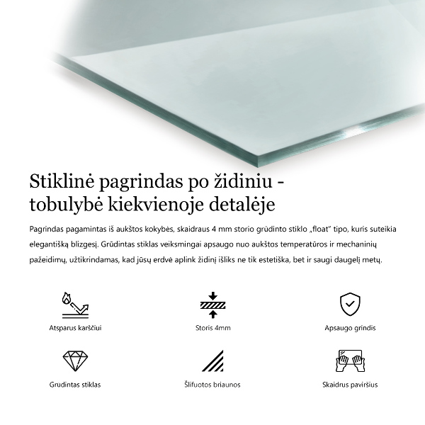 Vetro sotto stufa esagonale in vetro trasparente