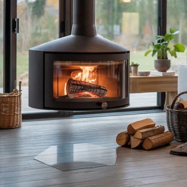 Vetro sotto stufa esagonale in vetro trasparente