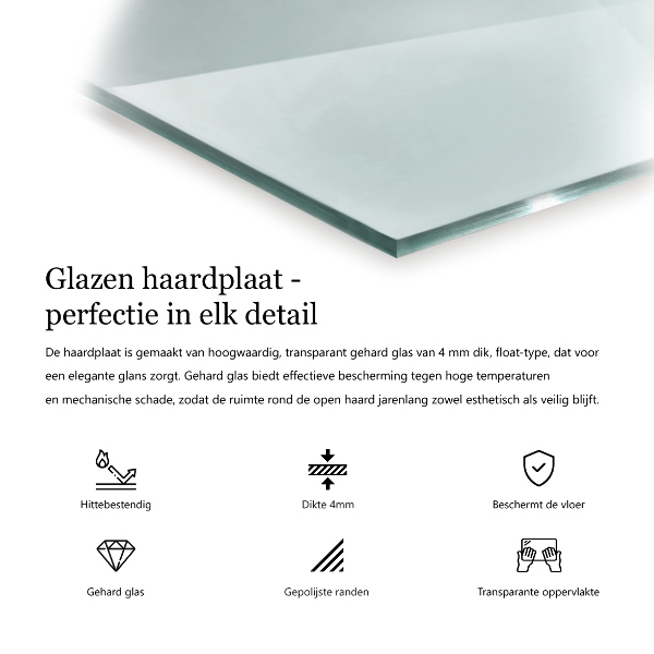 Vetro sotto stufa esagonale in vetro trasparente