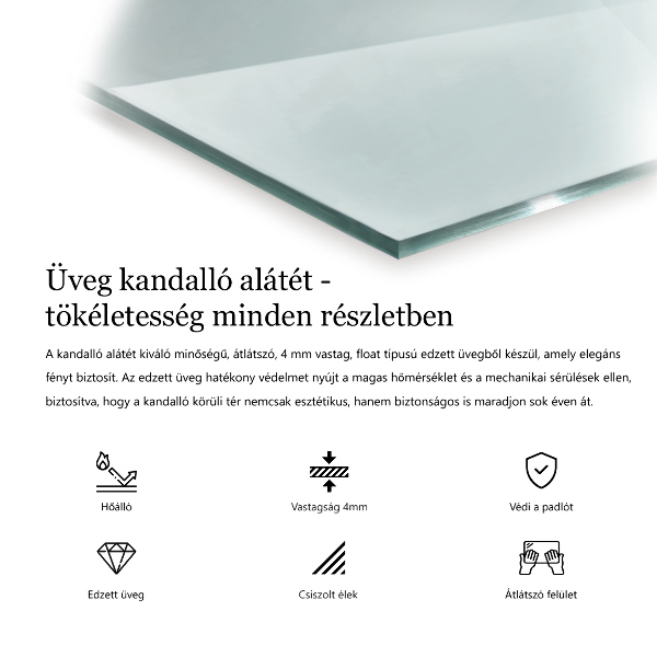 Vetro sotto stufa esagonale in vetro trasparente