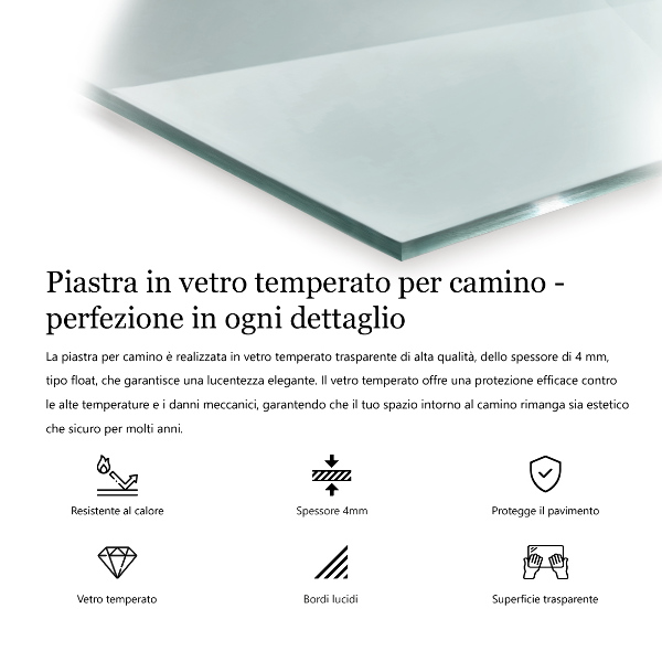Vetro sotto stufa esagonale Trasparente