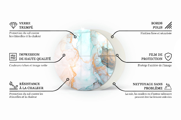 Vetro sotto il camino con texture di pietra naturale