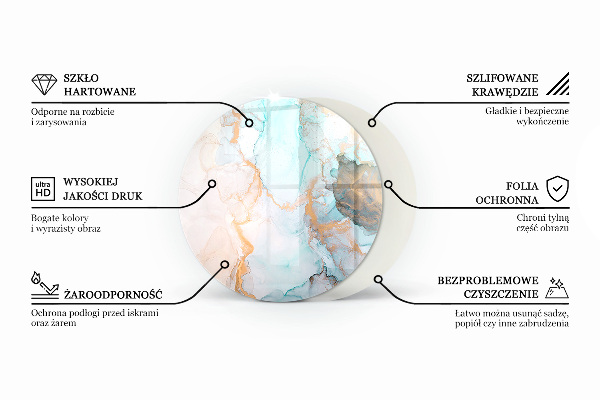 Vetro sotto il camino con motivo a geometria tridimensionale