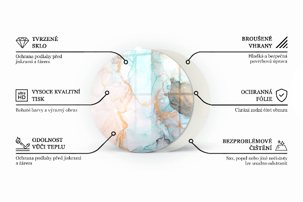 Vetro sotto il camino con motivo a geometria tridimensionale