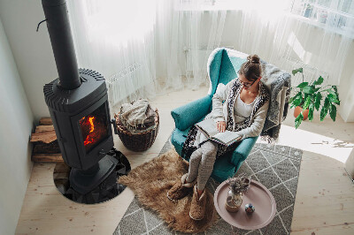 Vetro sotto il camino con motivo a geometria tridimensionale