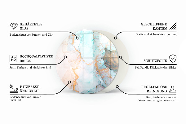 Vetro sotto il camino con motivo a geometria tridimensionale