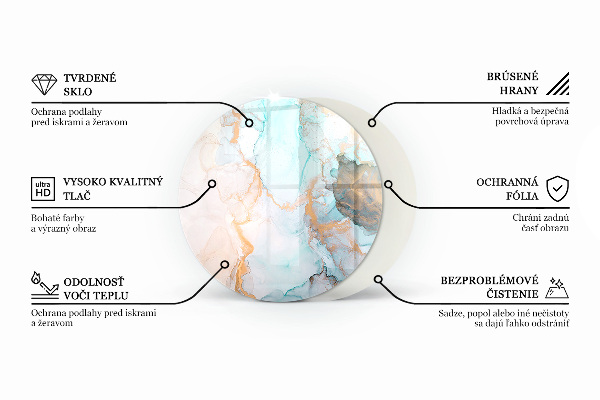 Vetro sotto il camino con motivo a geometria tridimensionale