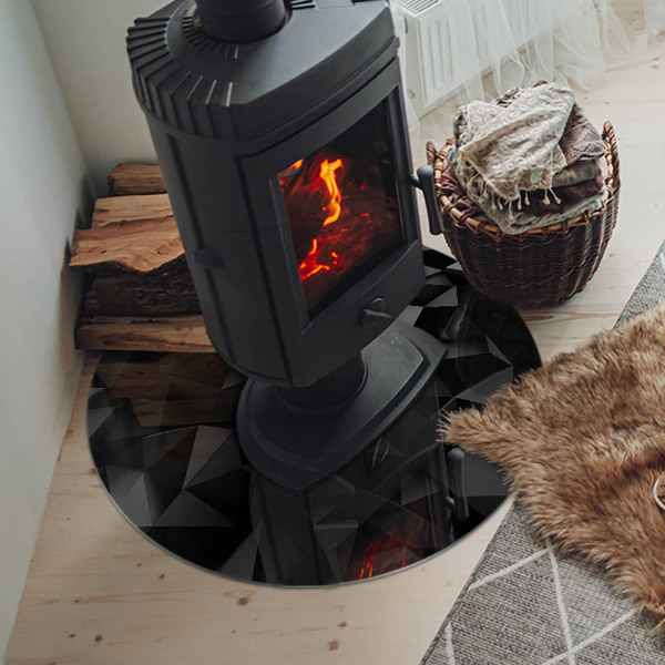 Vetro sotto il camino con motivo a geometria tridimensionale