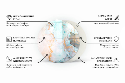 Vetro sotto il camino rotondo con motivo a onde di linee delicate