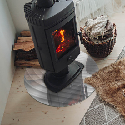 Vetro sotto il camino rotondo con motivo a onde di linee delicate