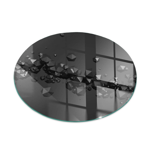 Vetro sotto il camino con motivo a nuvola astratta in vetro