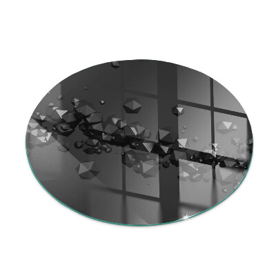 Vetro sotto il camino con motivo a nuvola astratta in vetro