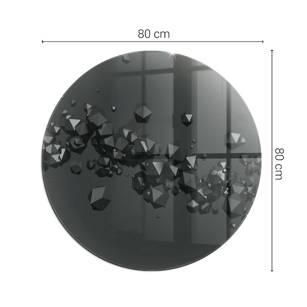 Vetro sotto il camino con motivo a nuvola astratta in vetro