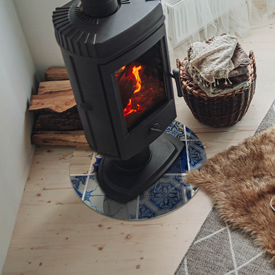 Vetro sotto il camino con motivo per piastrelle in ceramica